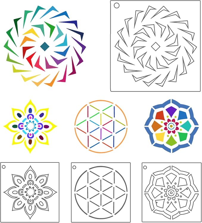 Augshy 56 Pack Mandala Stencils - Image 3