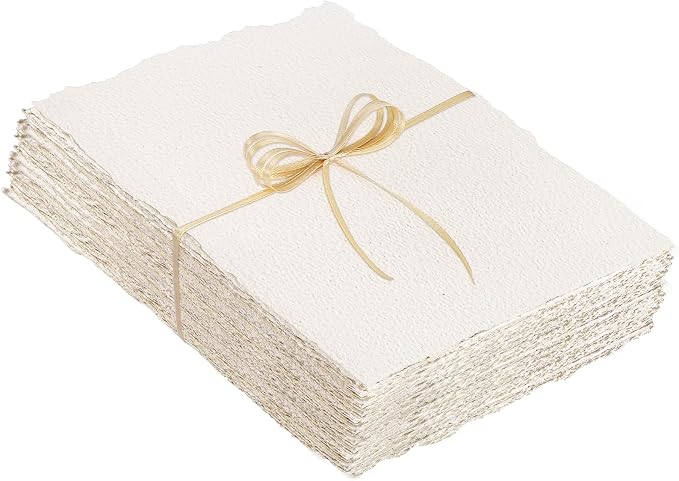50 Sheets Watercolor Paper 9 x 12inch, 300 GSM Deckled Edge Paper by Prudiut