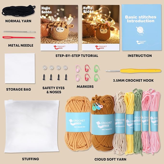 CrochetBox Crochet Kit for Beginner, Knitting Set - Image 3