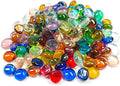 1LB Mini Glass Gems, Mixed Colour Mancala Stones Flat Bottom Marble Beads by MESCHETT
