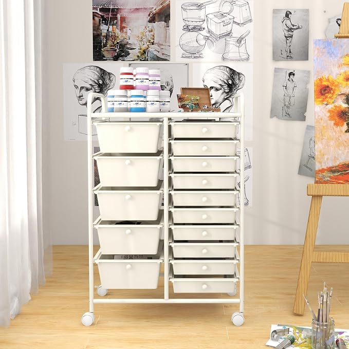 BECOMFORT 15-Drawer Rolling Cart - Image 9