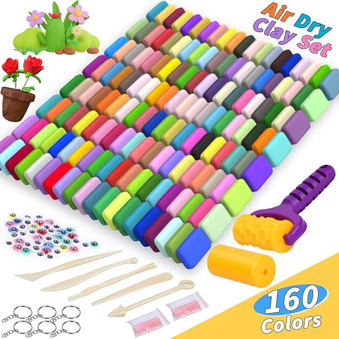 254 Pcs Air Dry Clay 160 Colors Modeling Model Magic Clay - Image 2