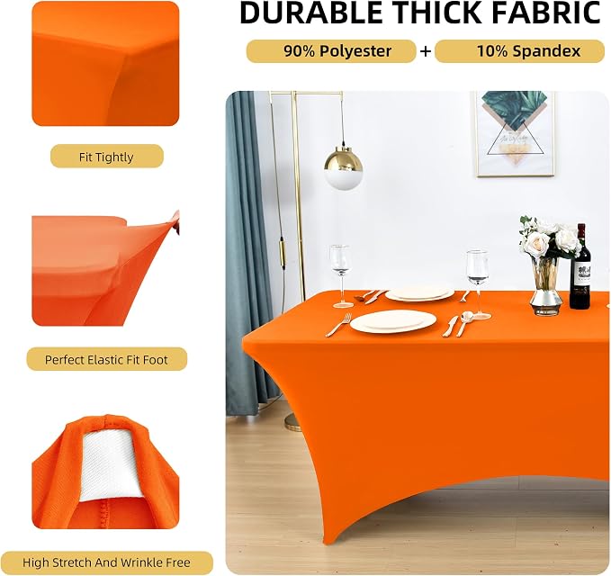 2-Pack 6ft Spandex Table Covers - Image 2