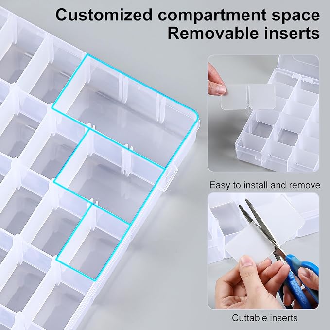 2 Pack 36 Grids Clear Plastic Organizer Box - Image 6