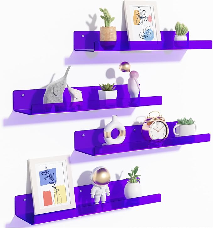 upsimples 4 Pcs 15" Acrylic Shelves by upsimples