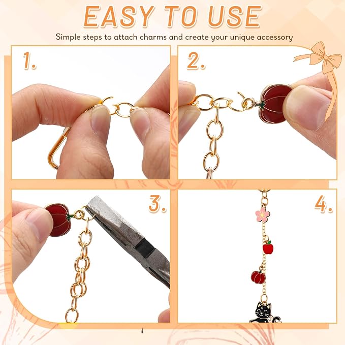 Liliaafar 96 Set Keychain Making Kit Gold Silver Metal Keychain Clips - Image 6