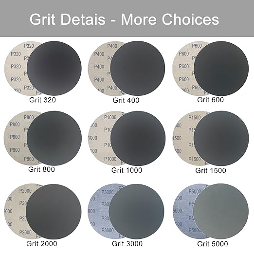 6 Inch 50 Pcs Wet Dry Sanding Discs Hook and Loop, 1500 Grit Sandpaper Automotive Wood Metal Polishing & Sanding, Silicon Carbide Sand Paper for Random Orbital Sander (Grit 1500)