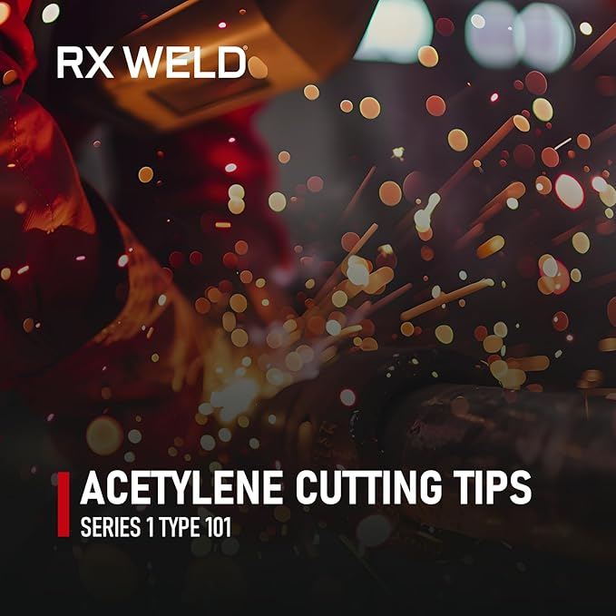 RX WELD 1-1-101 Acetylene Cutting Torch Tips, Fit V-Style Heavy Duty Torch - Pack of 2