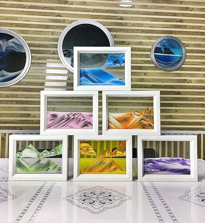 Moving Sand Art Liquid Motion Bubbler Flowing Sand Art Picture Desktop Sensory - Image 4