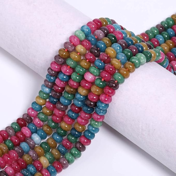 Songxi 5x8mm Natural Tourmaline Stone Rondelle Beads, Gemstone - Image 5