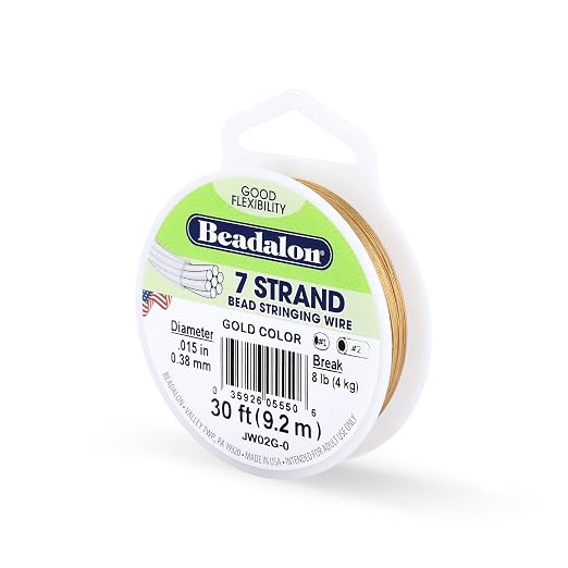 Beadalon 7-Strand Stainless Steel Beading Wire, Flexible & Durable Wire by Beadalon
