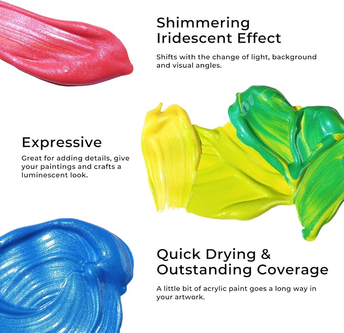 ARTME Iridescent Acrylic Paint Set, 20 Chameleon Colors in 8.45 oz/250ml Bottles - Image 4