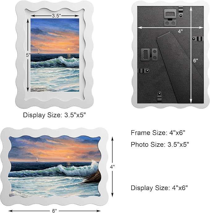 4x6 Wavy Picture Frame With Mat - Image 3