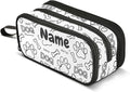 Custom Dog Paw Print Bones Pencil Case Box Boys Girls Personalized Name Large by BOENLE-WELCOMEYOURCOMING