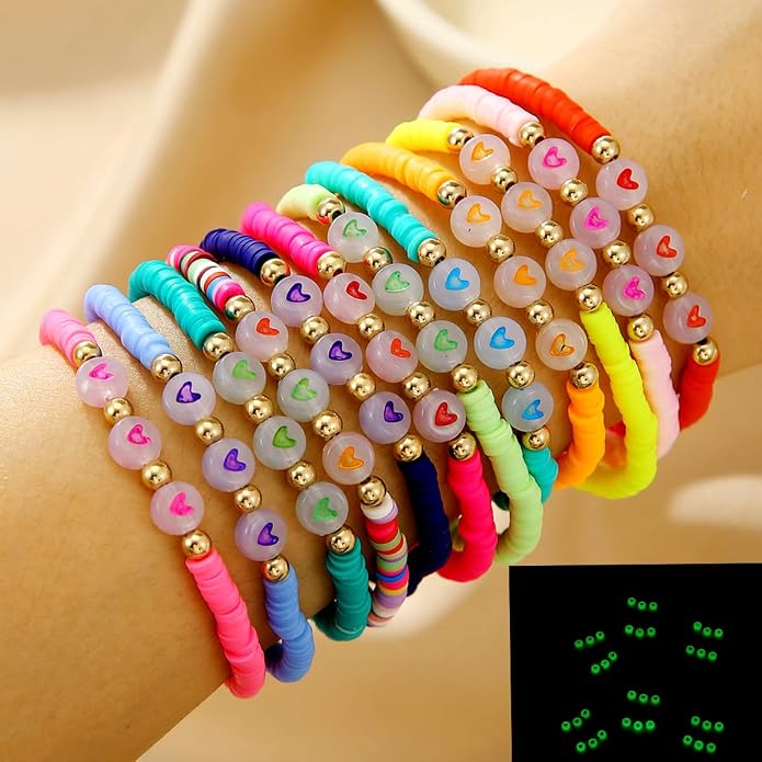 Heishi Surfer Clay Bead Bracelets Set - Image 2