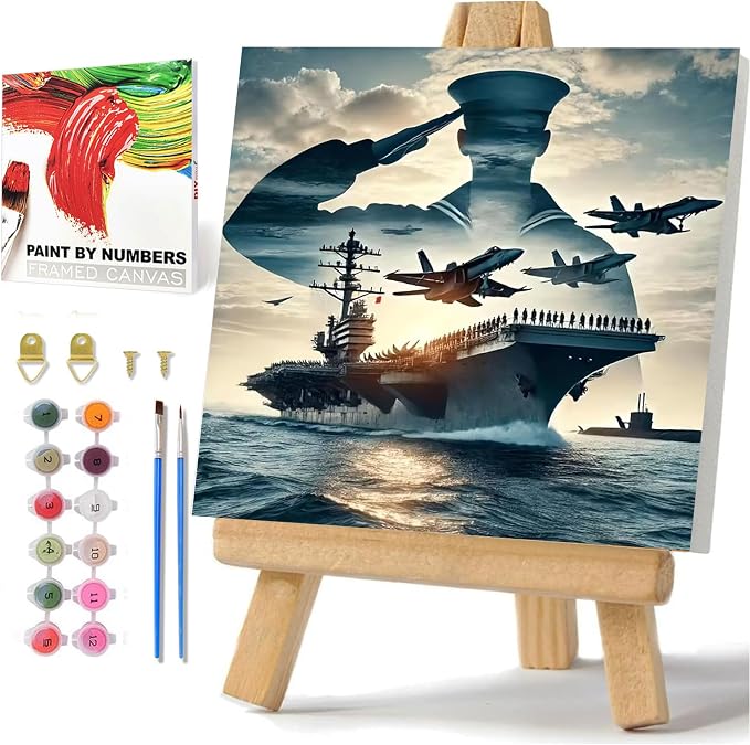 hkejoi Navy Paint by Numbers Kit by hkejoi