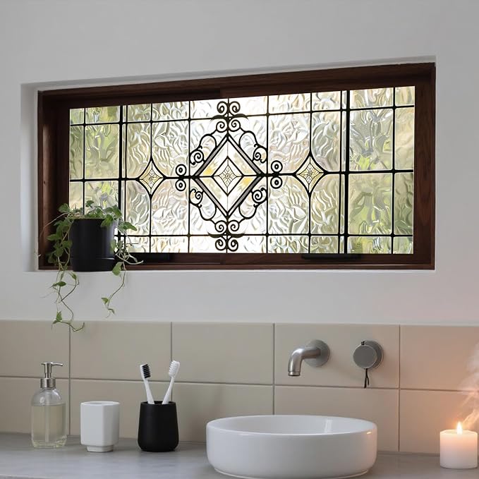 IVN Window Film Geometric Stained Glass Decorative Window Privacy Film | Window - Image 7