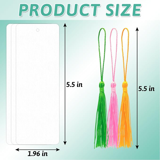 DSYIL 100 Sets Watercolor Paper Bookmarks - Image 3