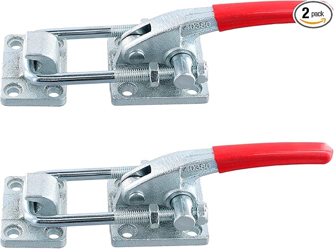 MOUYAT 2 Pack Heavy Duty Toggle Clamp, 7480Lbs Capacity Pull Toggle Latch Clamp with Adjustable Threaded U Bolt, 40380 Self Lock Toggle Clamp Tool for ToolBox Case