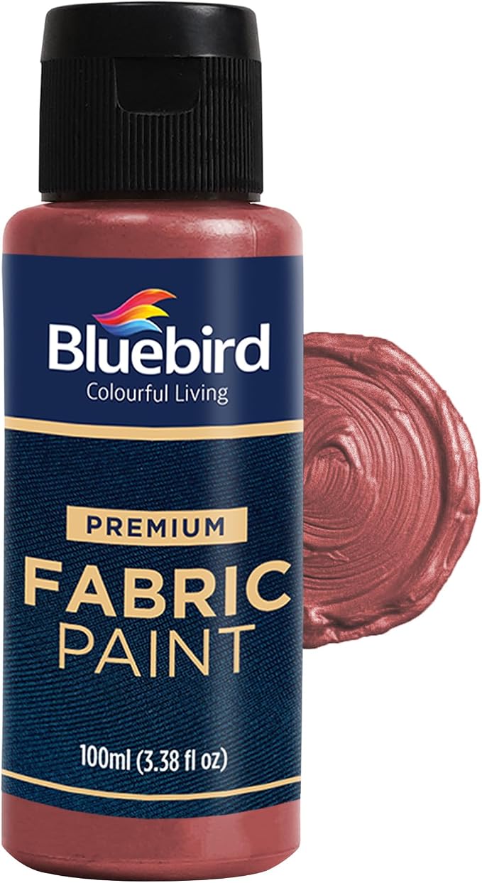 BLUEBIRD Fabric Paint, Cherry Red, 3.4 Fl Oz, Permanent Fabric Paints by BluebirdArts