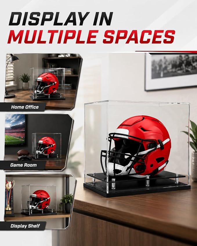 Football Helmet Display case Full Size, Self-Assembly Acrylic Helmet Display - Image 5