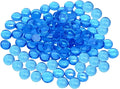 2 lb Light Blue Glass Beads for Vases, Glass Pebbles, Light Blue Flat Glass by Unknown