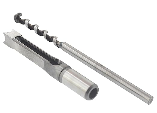 7PC High-Speed Steel Square Hole Mortise Chisel Drill Bit Set for Woodworking, 6/25“ 1/4“ 5/16“ 3/8“ 2/5“ 1/2“ 9/16“ Sizes, Ideal for Mortising Machines and Drill Press Attachments