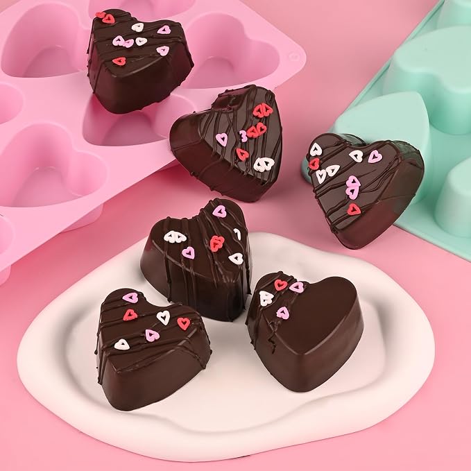 Sakolla 2 Pack 8 Cavity 2.7″ Heart Chocolate Molds Silicone | Food-grade - Image 4