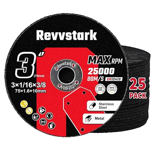 25 Pack Cut Off Wheels 3 Inch, Thin 3" x1/16 x3/8" Metal & Stainless Steel Cutting Wheel for Angle Grinder, Cutting Discs with Aggressive Cutting