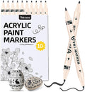 Thboxes 10 Pack Black Paint Markers, Dual-Tip Acrylic Paint Pen Fine Tip and by Thboxes