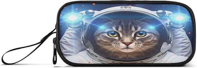 Cat Astronaut Pencil Case Box Boys Girls Large Pencil Pouch - Image 2