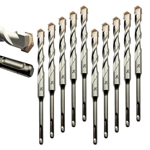 Direko 10-Piece 3/4 inch x 8 Inch SDS Plus Rotary Hammer Drill Bits Carbide Tipped Concert Drill Bits for Concrete, Brick, Cement Walls, Stone, Hammer Drill Bits for Concrete