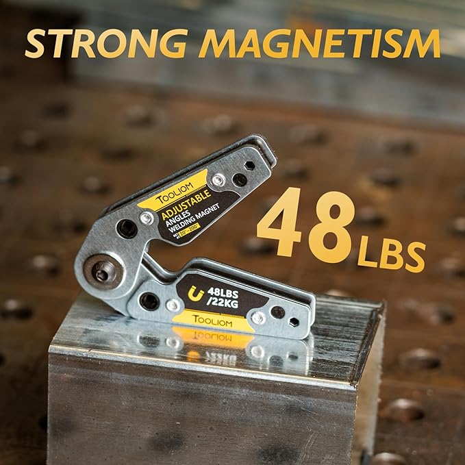 TOOLIOM Adjustable Angle 20°-200° Welding Magnets,Magnetic Pull Force 48 LBs Welding Holder Welding Accessories