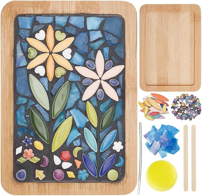 WEBEEDY DIY Mosaic Craft Kit Mixed Color Tree Leaves Ceramic Mosaic Tiles by WEBEEDY