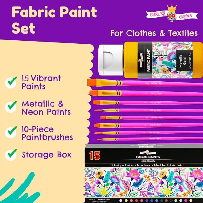CHALKY CROWN Permanent Fabric Paint - Image 2