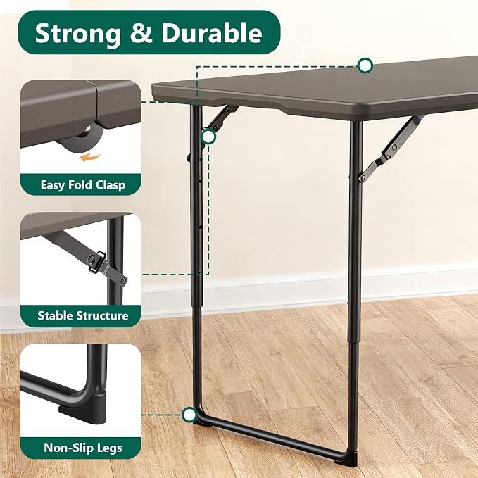 2 Pack Folding Table 4ft - Image 4