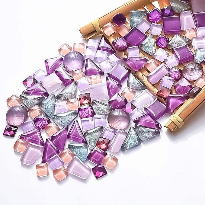 1.1LB Mixed Color Irregular Crystal Mosaic Tiles, Tiny Mini Mosaic Tile DIY by BTMIEY