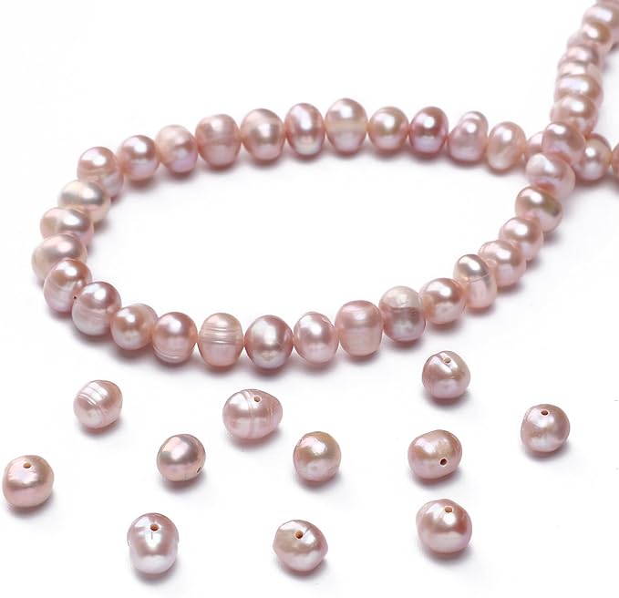 Natural Pearl Beads Potato 5-6mm Purple Freshwater Cultured Loose Gemstone Beads for DIY Jewelry Making 13.8''/Strand HQ