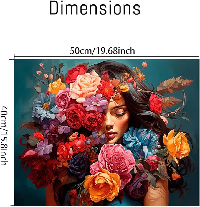 Clendo Flower Woman Paint by Numbers Kit - Image 2