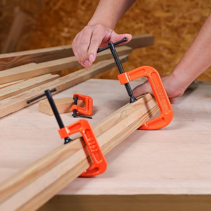 PONY Malleable Iron C-Clamp Set, 3-Piece, (1", 2", 3")