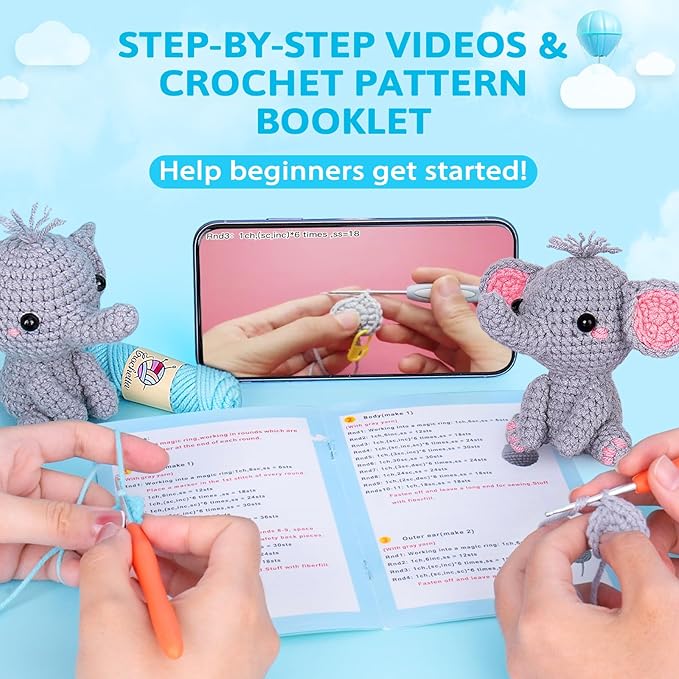 Crochet Kit for Beginner, Upgraded Easy Yarn Crochet Starter Kit w Step-by-Step - Image 2