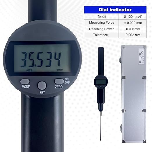 Digital Dial Gauge,with A Range of 100mm/4 in,Dlectrical Digital Indicator Graduation Resolution of 0.001mm