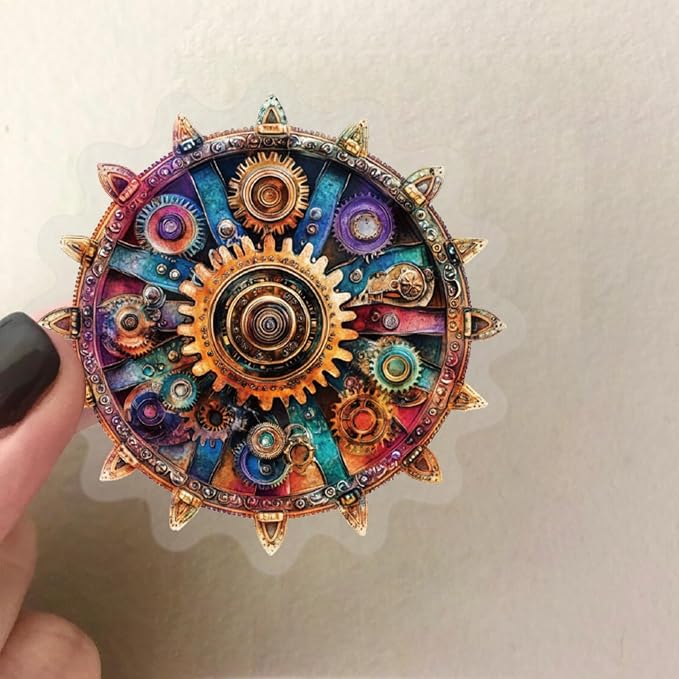 50 Pcs Mechanical Gears PET Aesthetic Stickers - Image 5