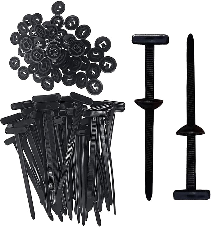 100PCS Nylon Universal Cable Tie Buckle, Heavy Duty Self-Locking Nylon Zip Ties Holder, Multipurpose Plastic Cable Ties Tool, New Multifunctional Cable Tie Buckle for Car Daily Repair