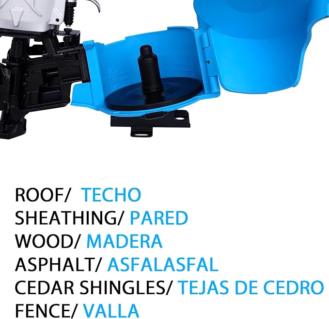 Honduras Style Roofing Nail Gun, 15 Degree CN45N Roofing Nailer 3/4-Inch to 1-3/4-Inch Coil Nails, 120-pcs Load Capacity Coil Nailer