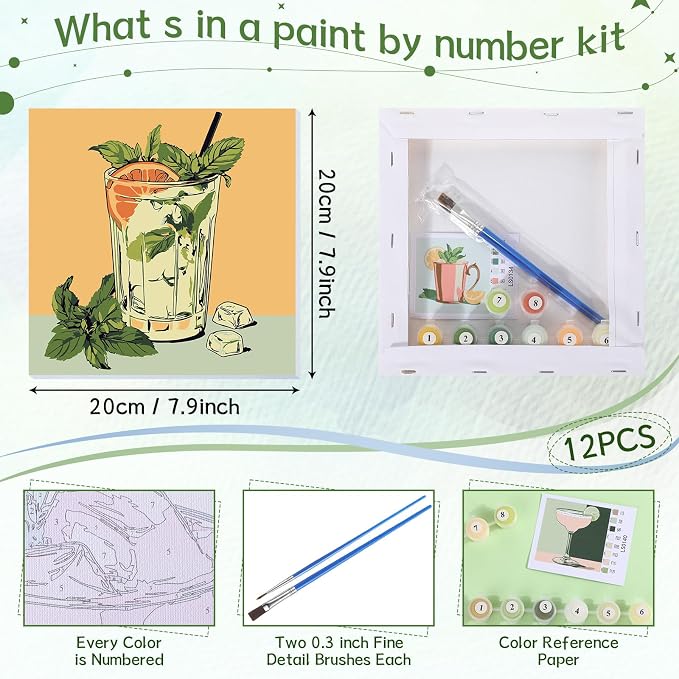 Nezyo 12 Sets Paint by Numbers Kit - Image 3