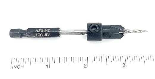 FTG USA #6 (9/64") Countersink Drill Bit for Wood with Tapered Drill Bit