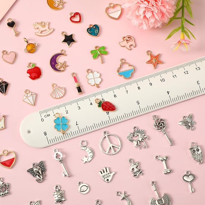 SANNIX 350Pcs Charm for Jewelry Making, Mixed Bulk Tibetan Silver Jewelry - Image 2