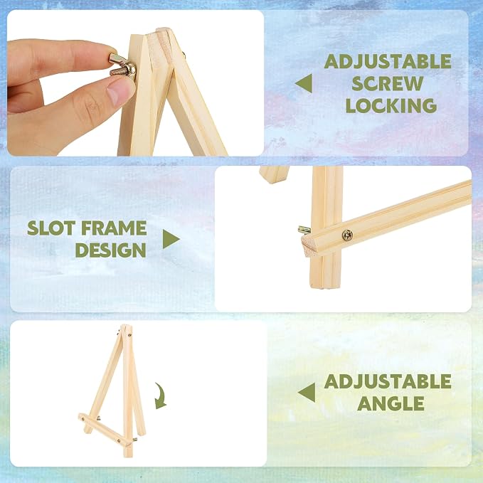 8 Pack 9 Inch Easel for Painting, Wooden Easel Stand for Sign Table Top Small - Image 4