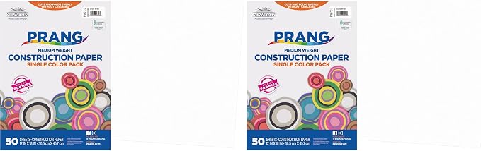 Prang Construction Paper, Bright White, 50 Sheets by Prang